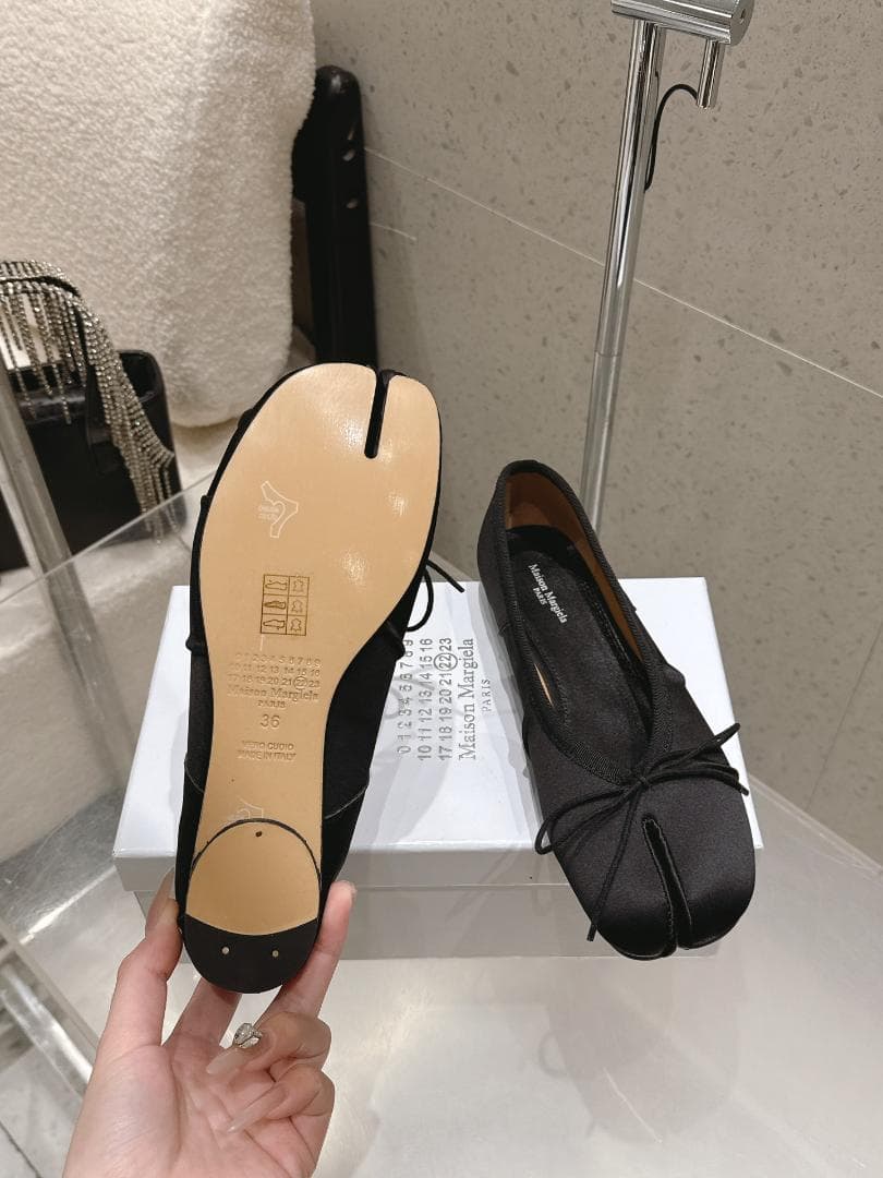 Maison Margiela バレエシューズ サテン ブラック 36