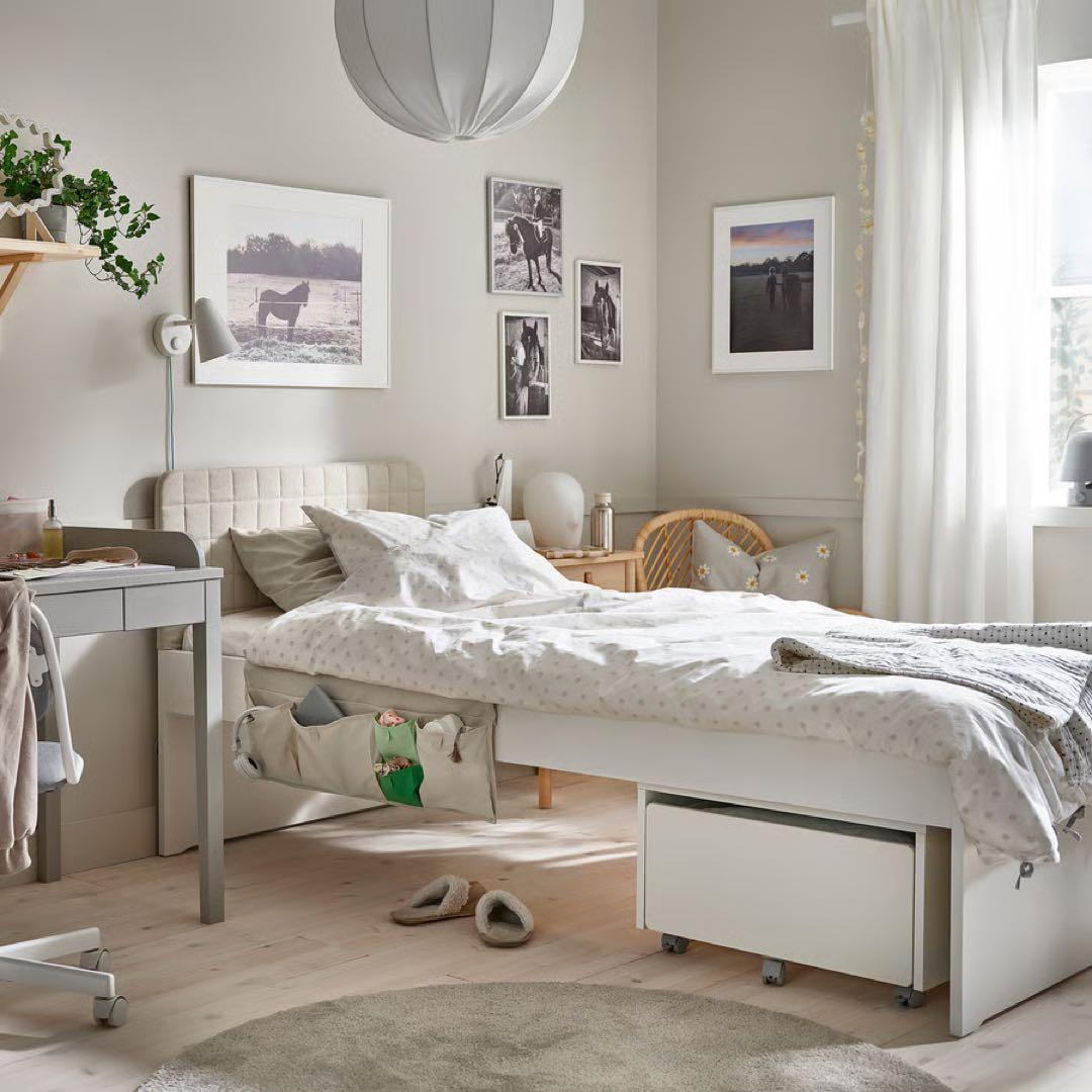 【引取り限定】IKEA シングルベッドフレーム 収納 マットレス