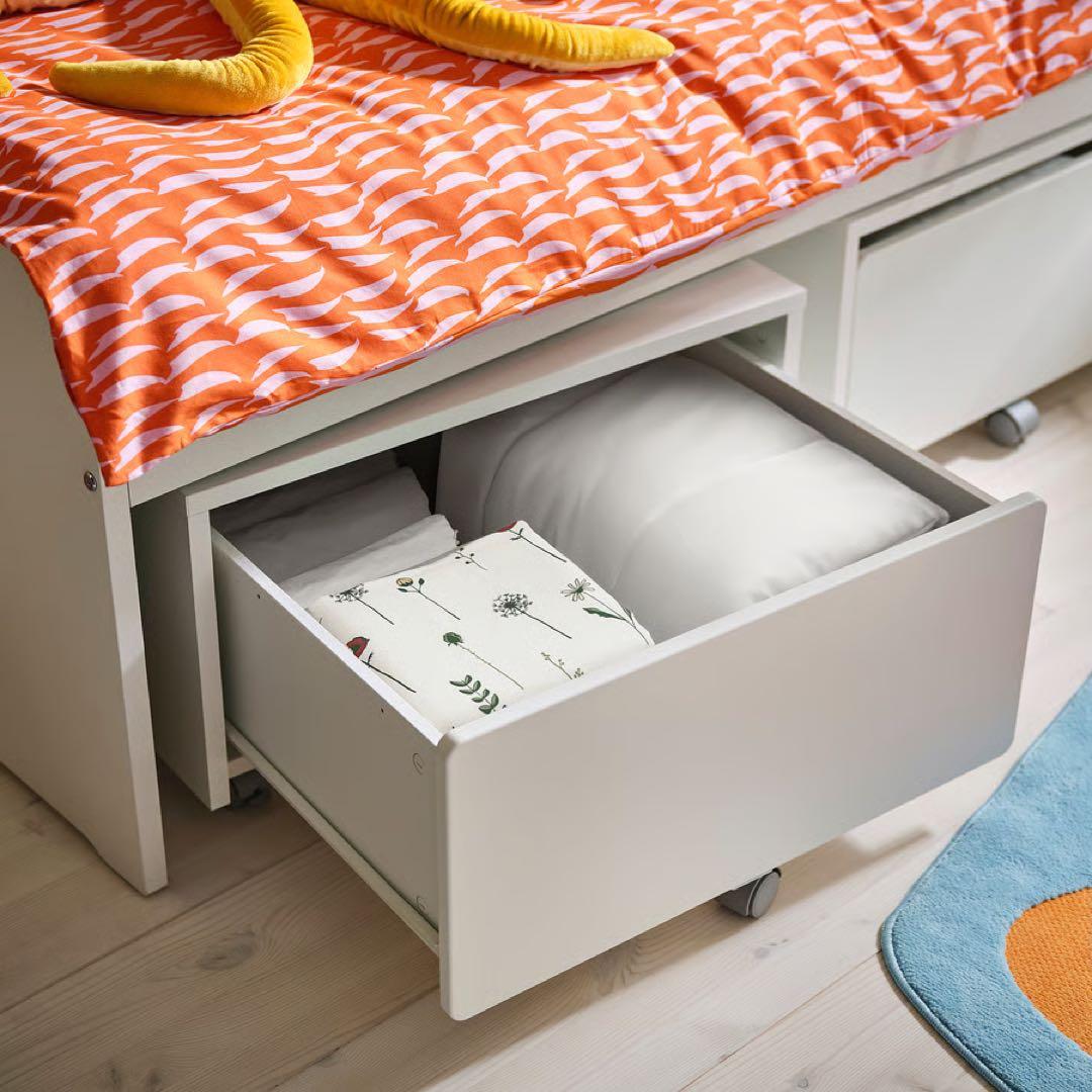 【引取り限定】IKEA シングルベッドフレーム 収納 マットレス