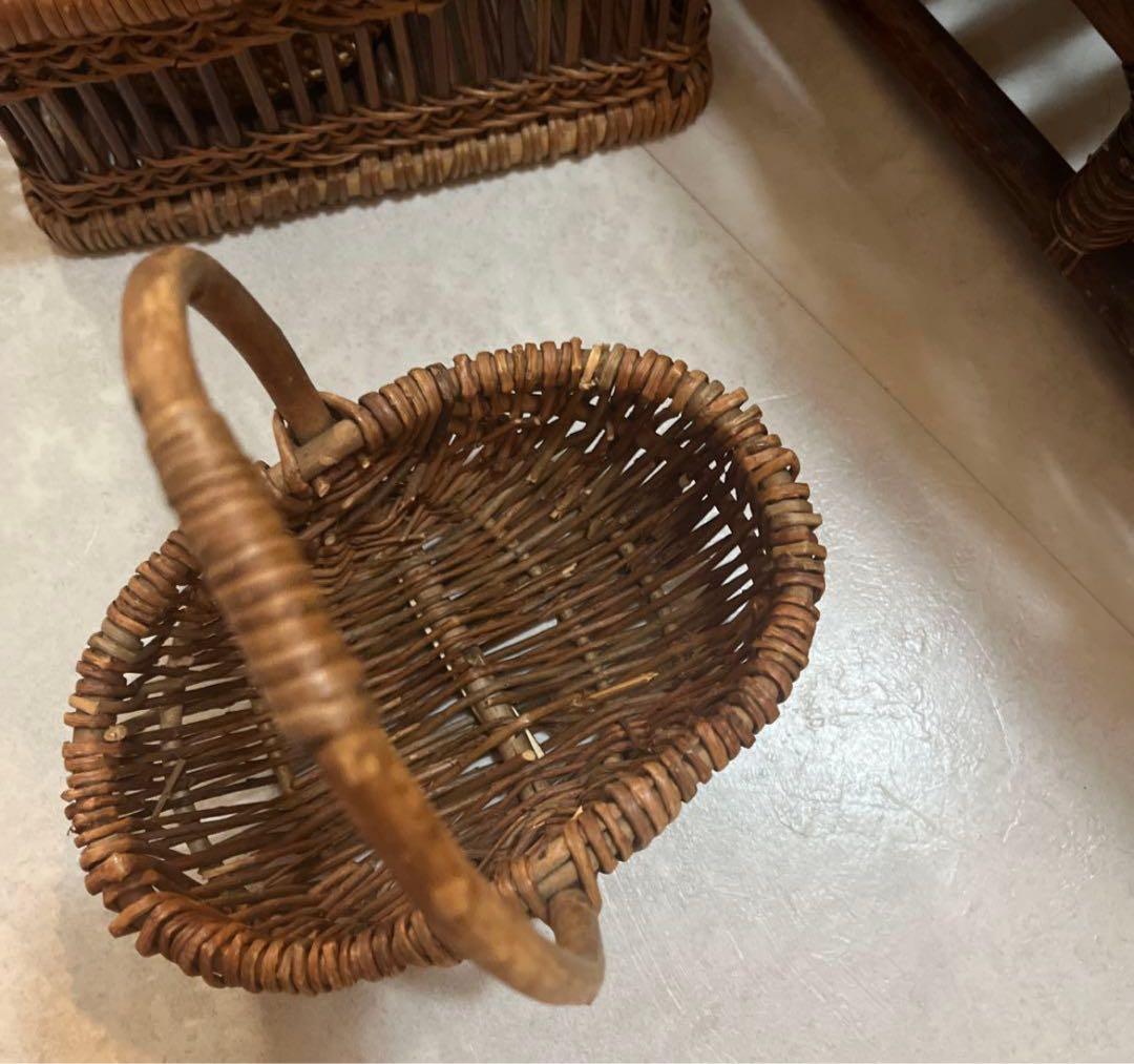 ラタン　籐　籠カゴ　木製かご　マガジンラック　まとめ売り　バスケット　小物入れ