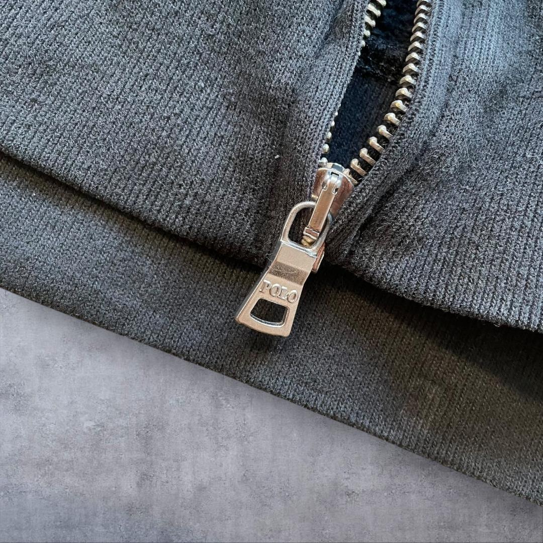 POLO ラルフローレン 黒 ジップパーカー 刺繍ロゴ ブラック