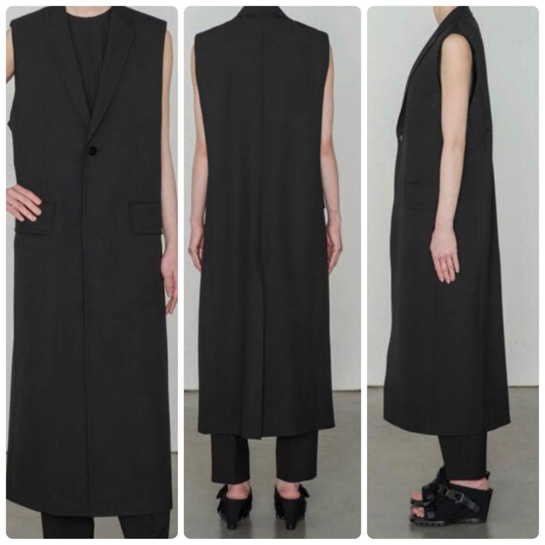 美品　ハイク　ストレッチ　ロング　ジレ　黒　1 ベスト