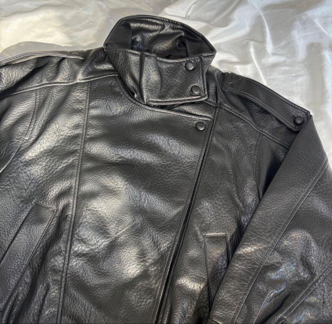 ブラック レザー ライダースジャケット ZARA