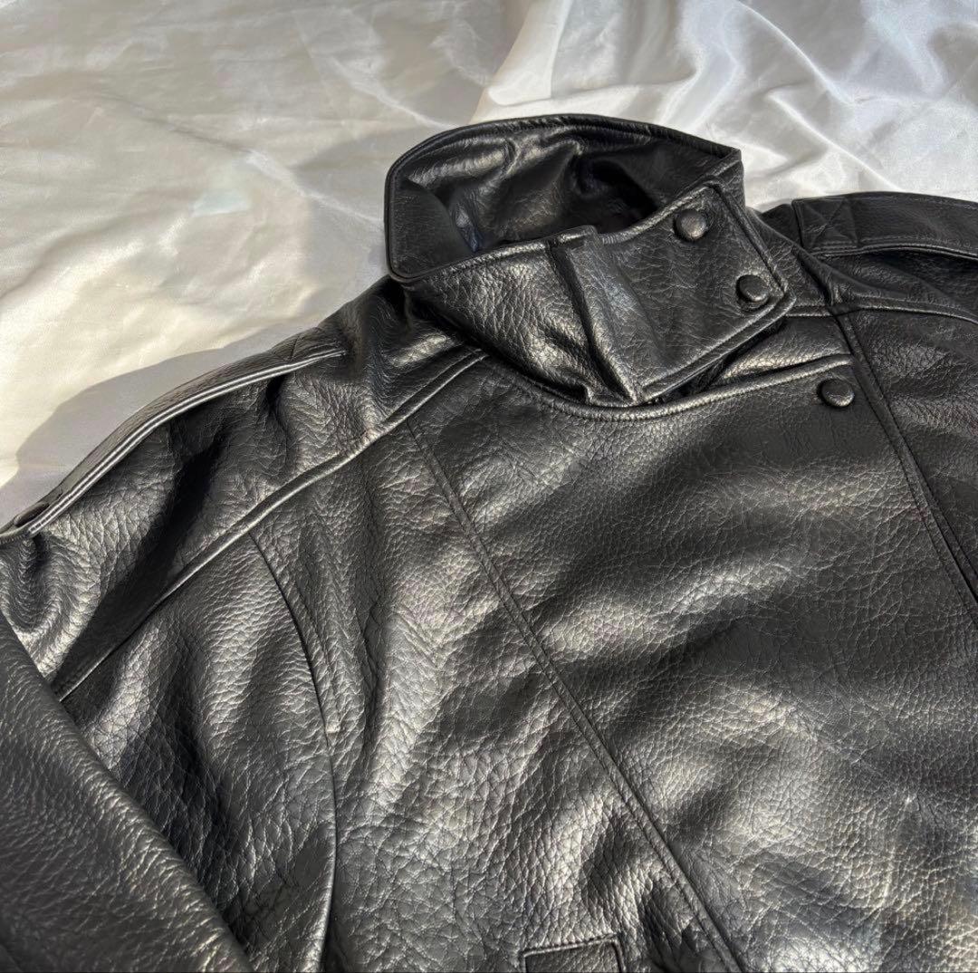 ブラック レザー ライダースジャケット ZARA