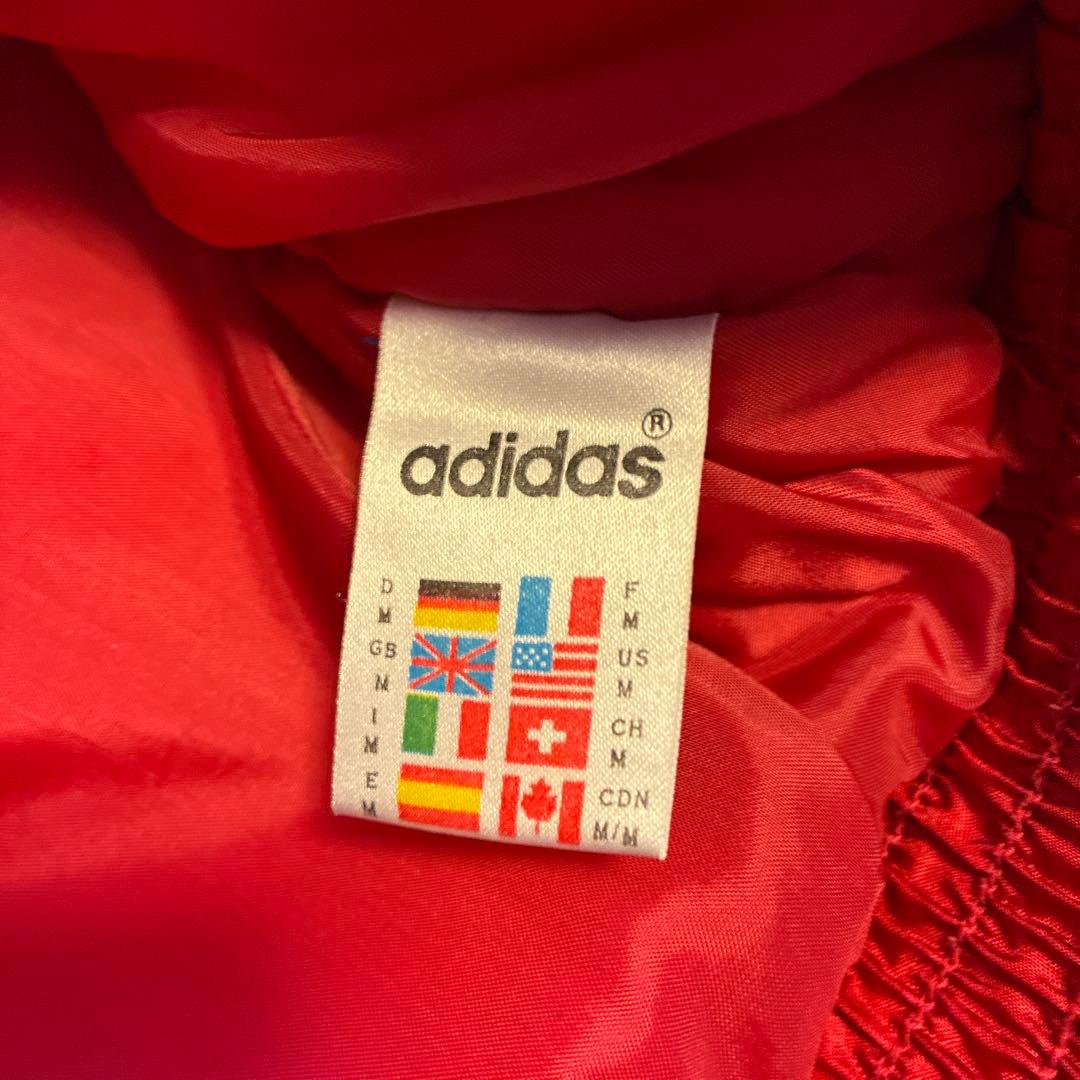 美品90'ヴィンテージ　adidas アディダス　フード中綿入りジャケット M