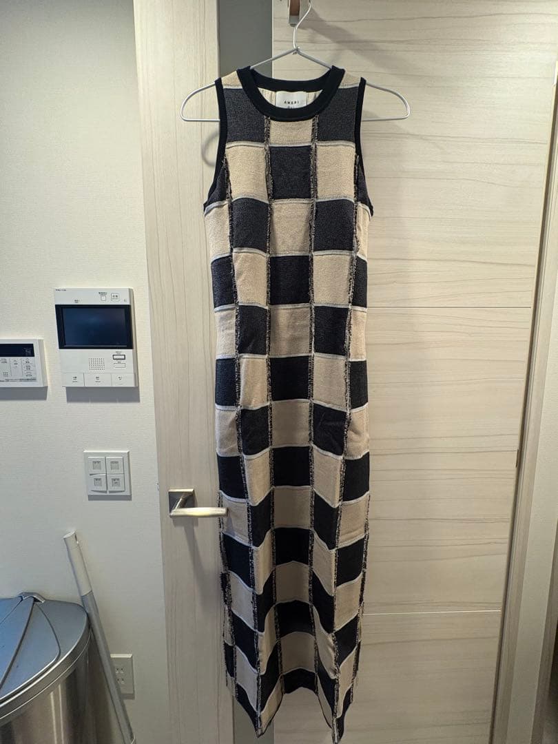 ワンピース Ameri BLOCK CHECK JACQUARD DRESS