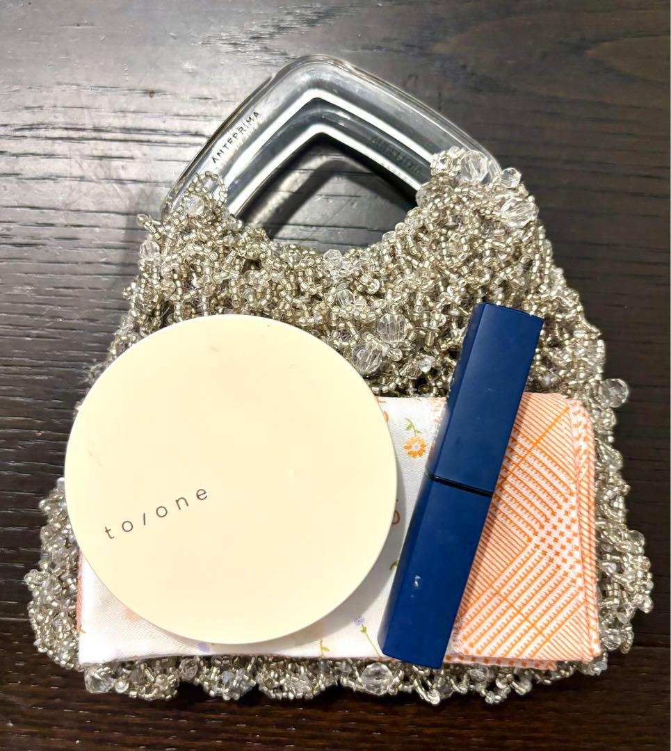 ANTERPRIMA シルバーパーティーバッグ＆アクセサリー３点セット