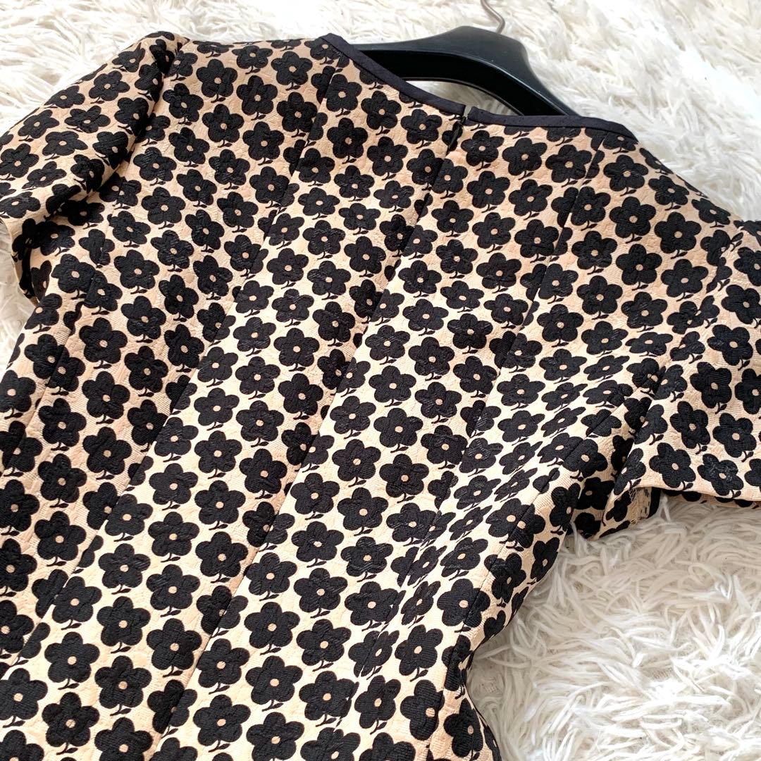 未使用級✨エムズグレイシー カメリア ジャガード ロング ワンピース リボン