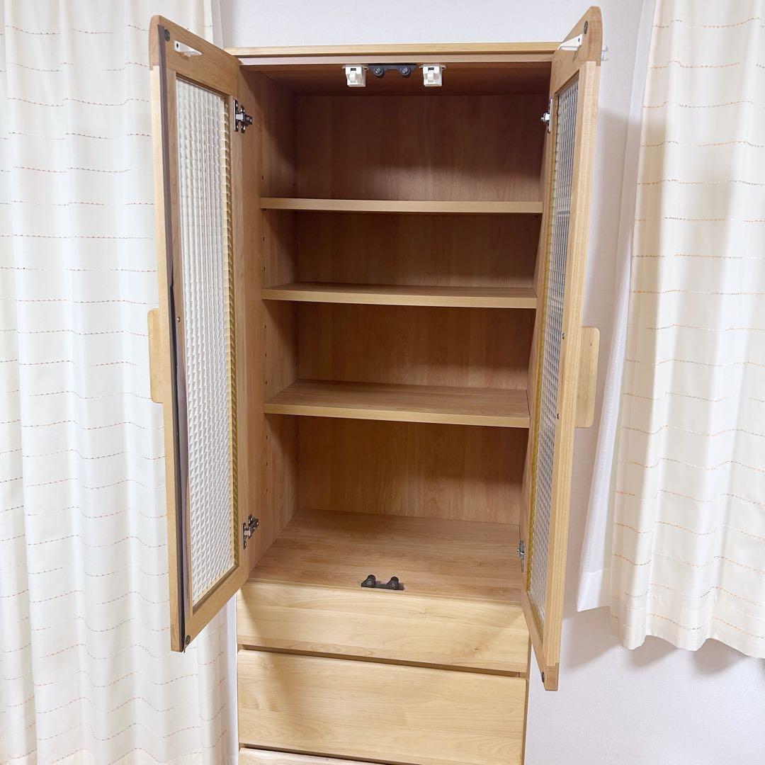 スリムキッチンボード　隈木工所　大川家具　ナチュラルカントリー　アルダー材天然木