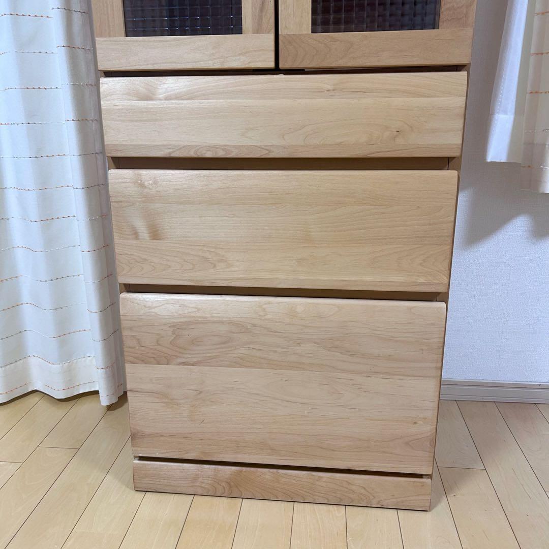 スリムキッチンボード　隈木工所　大川家具　ナチュラルカントリー　アルダー材天然木
