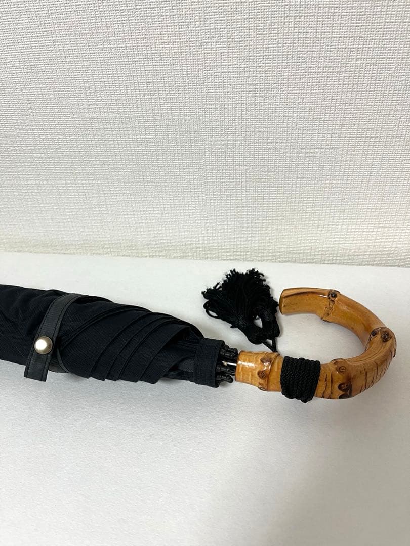 wakao ワカオ　日傘　折りたたみ　バンブー　竹　　　雨天兼用　黒　ブラック