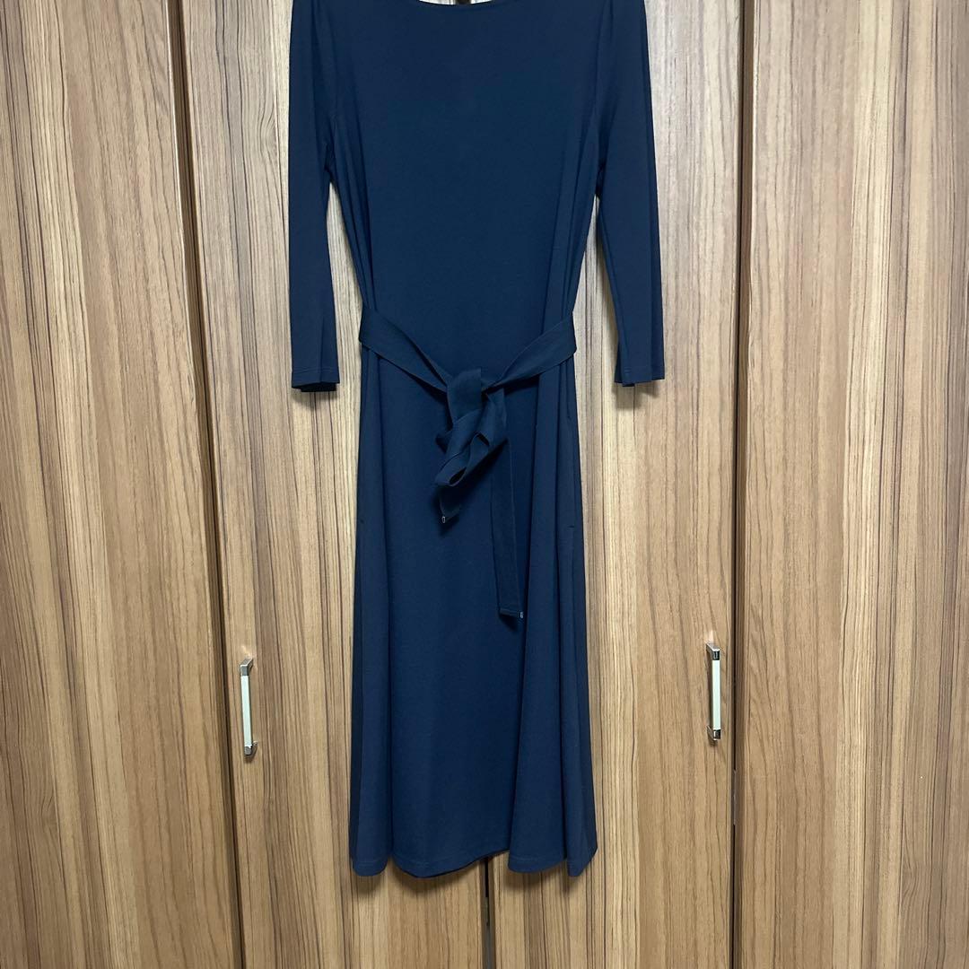 美品✨MaxMara ロング丈 ワンピース ネイビー Aライン