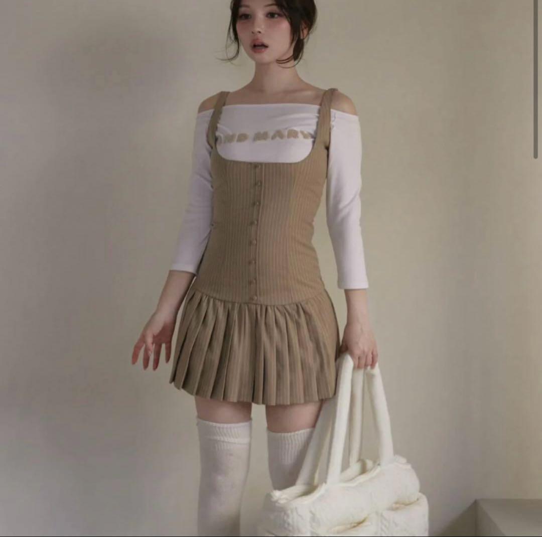 ANDMARY Jade set mini dress beige 美品