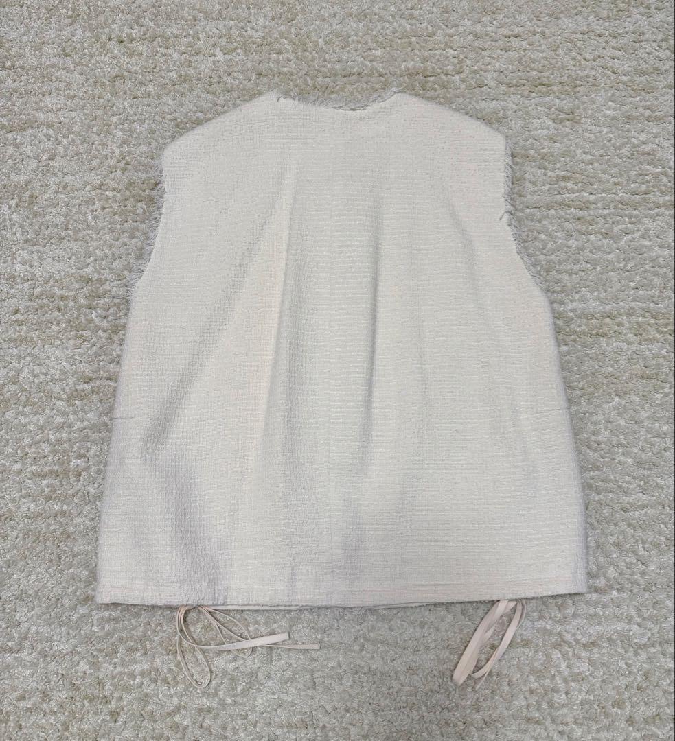 美品☆ gypsohila ジプソフィア 2Ribbon ツイードジレ