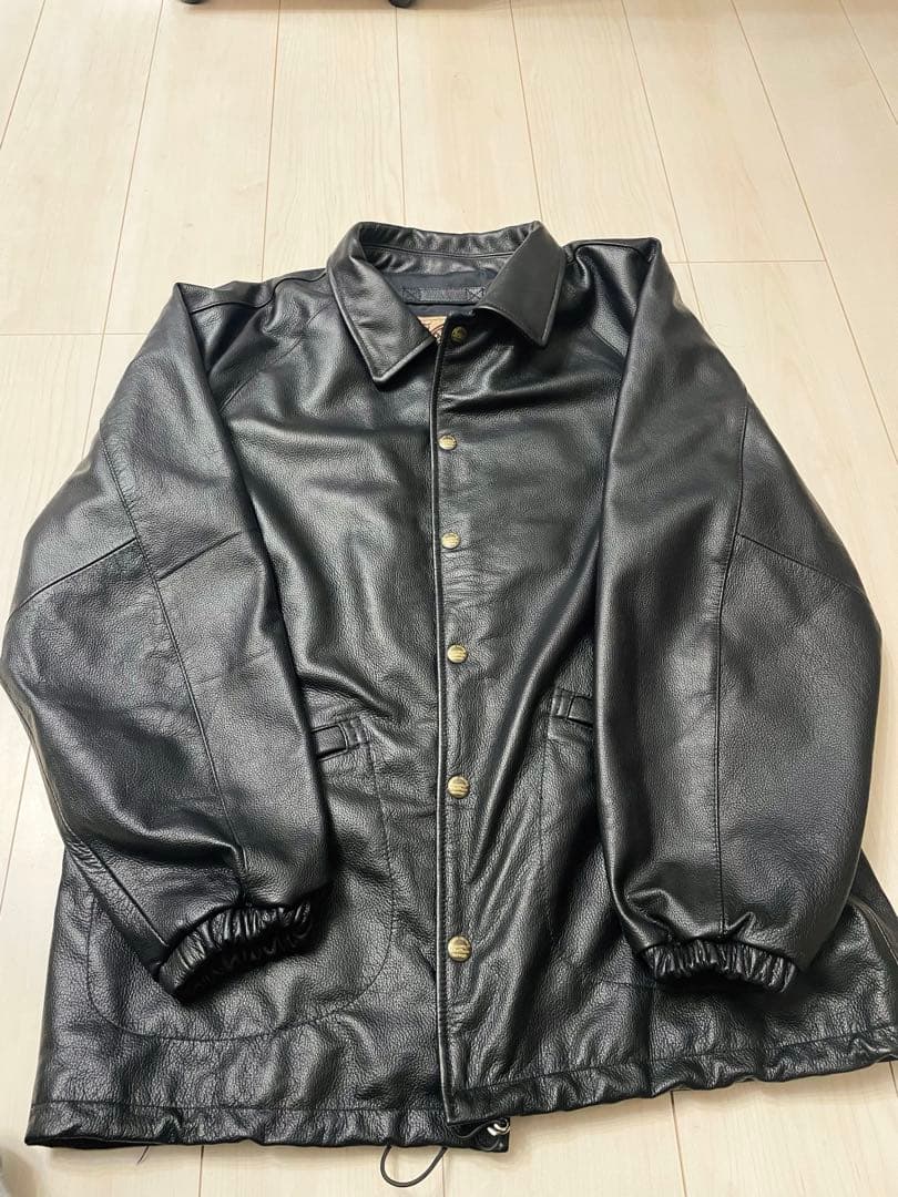 本革　牛革　レザーコーチジャケット　サイズ44 極美品　XLサイズ程度