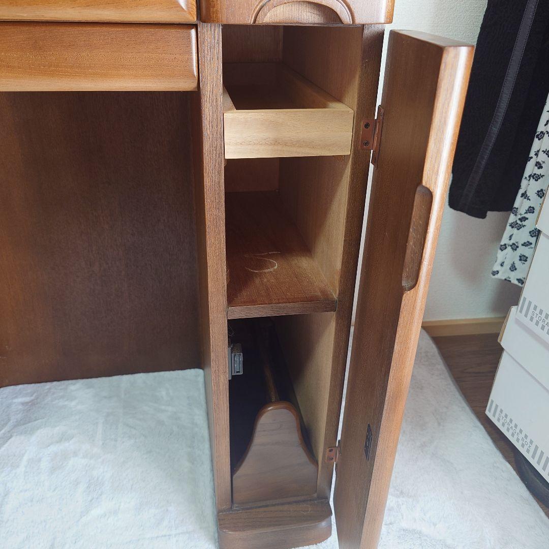 大塚家具　コーネル　天然ナラ材　3面鏡　ドレッサー　ブラウン　椅子別