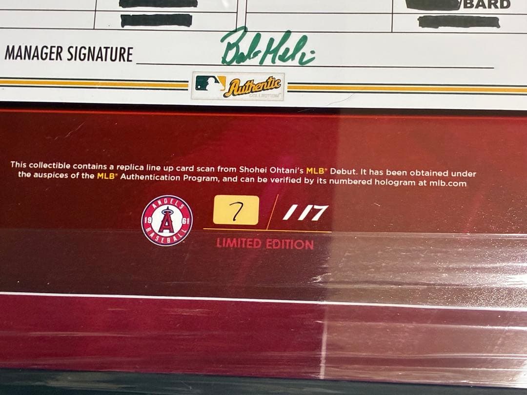 大谷翔平選手 MLBデビュー戦 117個限定フレーム エンゼルス フォトフレーム