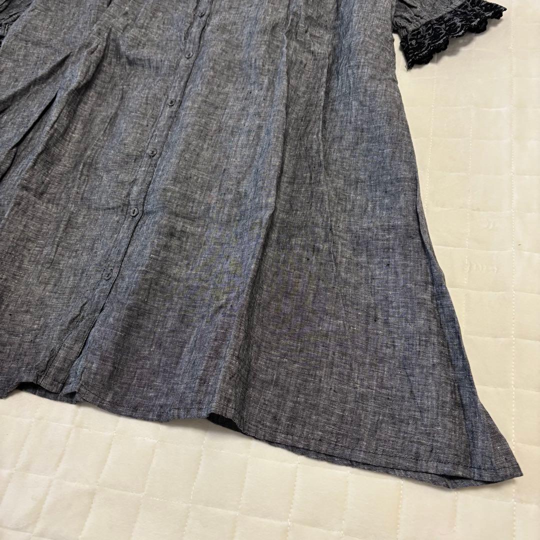 美品！kazumi×samansamos2 袖口刺繍リネンワンピース