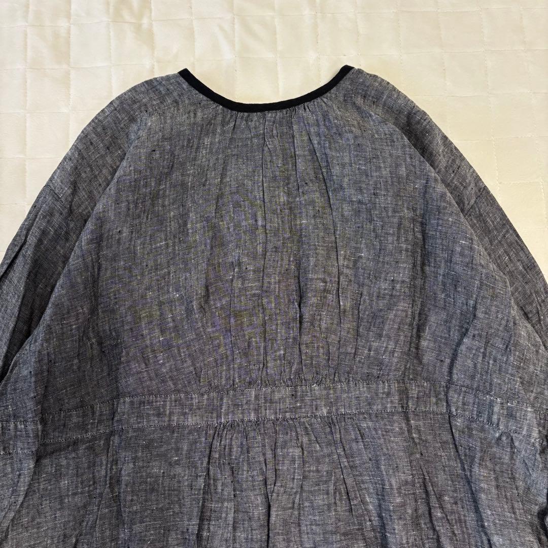美品！kazumi×samansamos2 袖口刺繍リネンワンピース