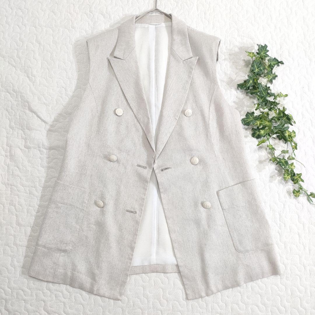 美品✨ANAYI　2023年　ラミーストレッチテーラードジレ　アイボリー　38