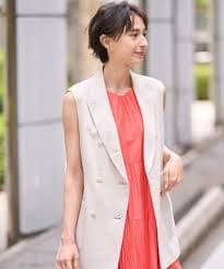 美品✨ANAYI　2023年　ラミーストレッチテーラードジレ　アイボリー　38