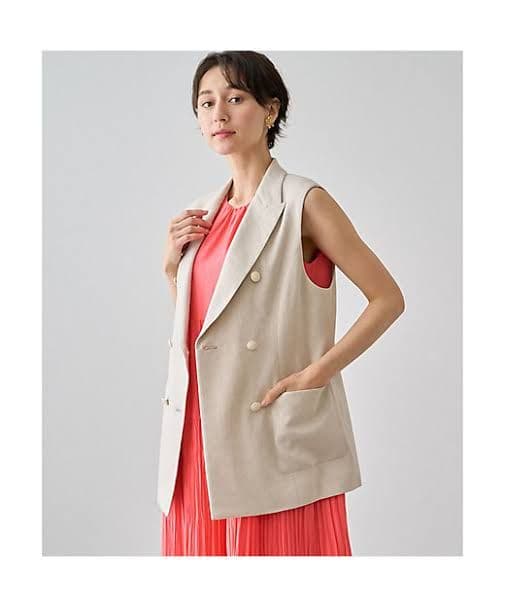 美品✨ANAYI　2023年　ラミーストレッチテーラードジレ　アイボリー　38