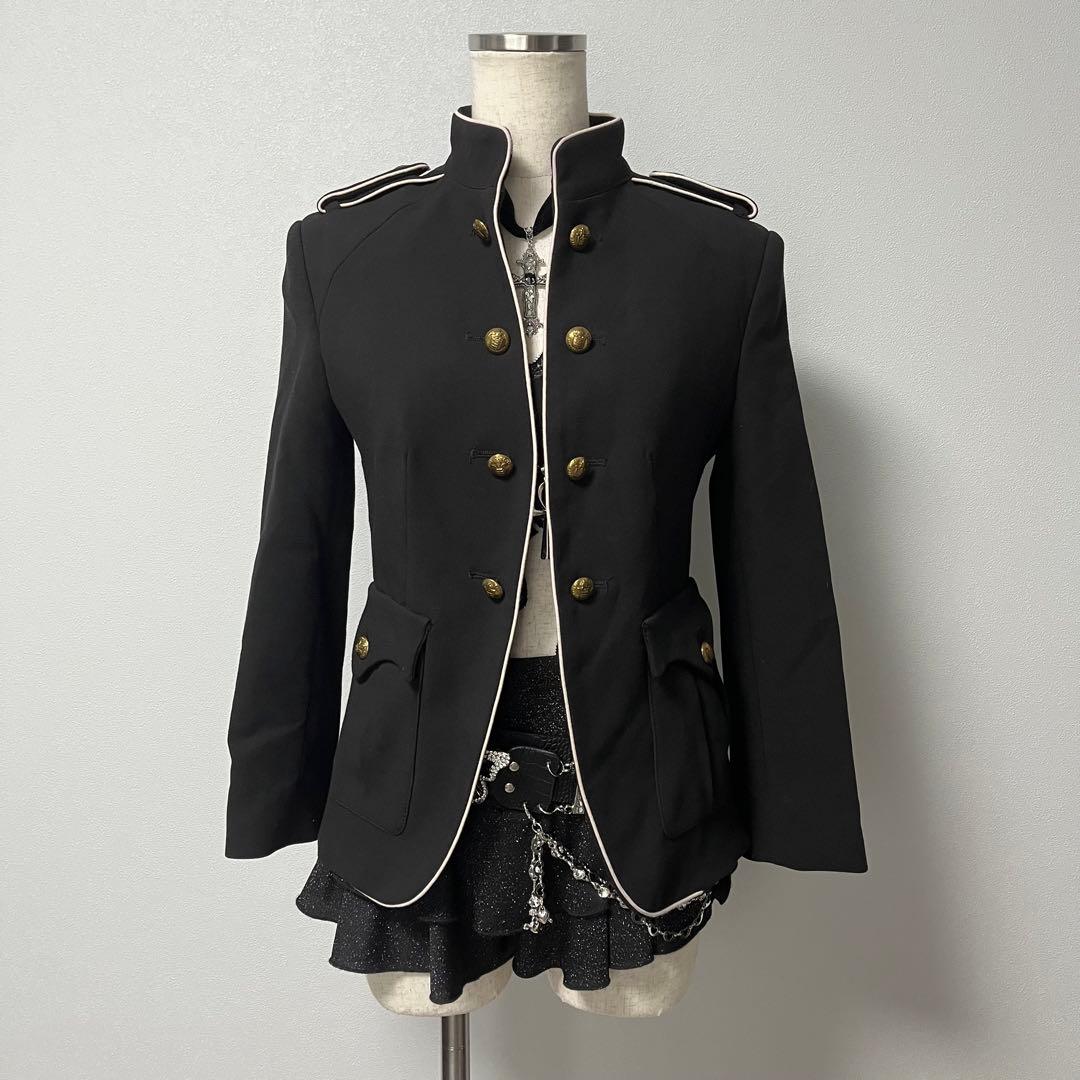ナポレオン ジャケット ダークコア y2k 海外ガール ゴシック 退廃的 軍服風