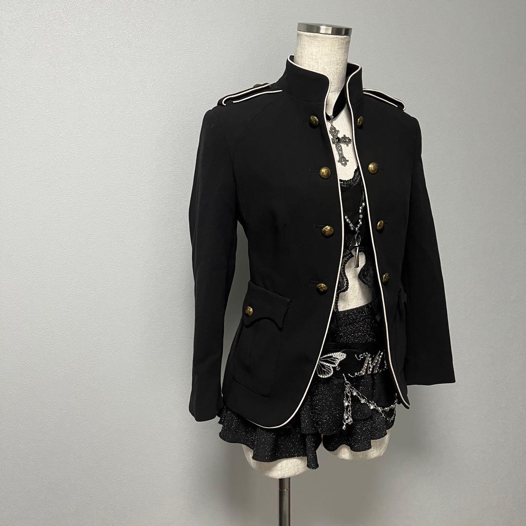 ナポレオン ジャケット ダークコア y2k 海外ガール ゴシック 退廃的 軍服風