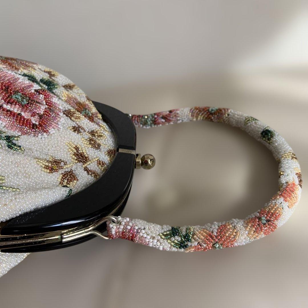 ビーズ　バッグ　手刺繍