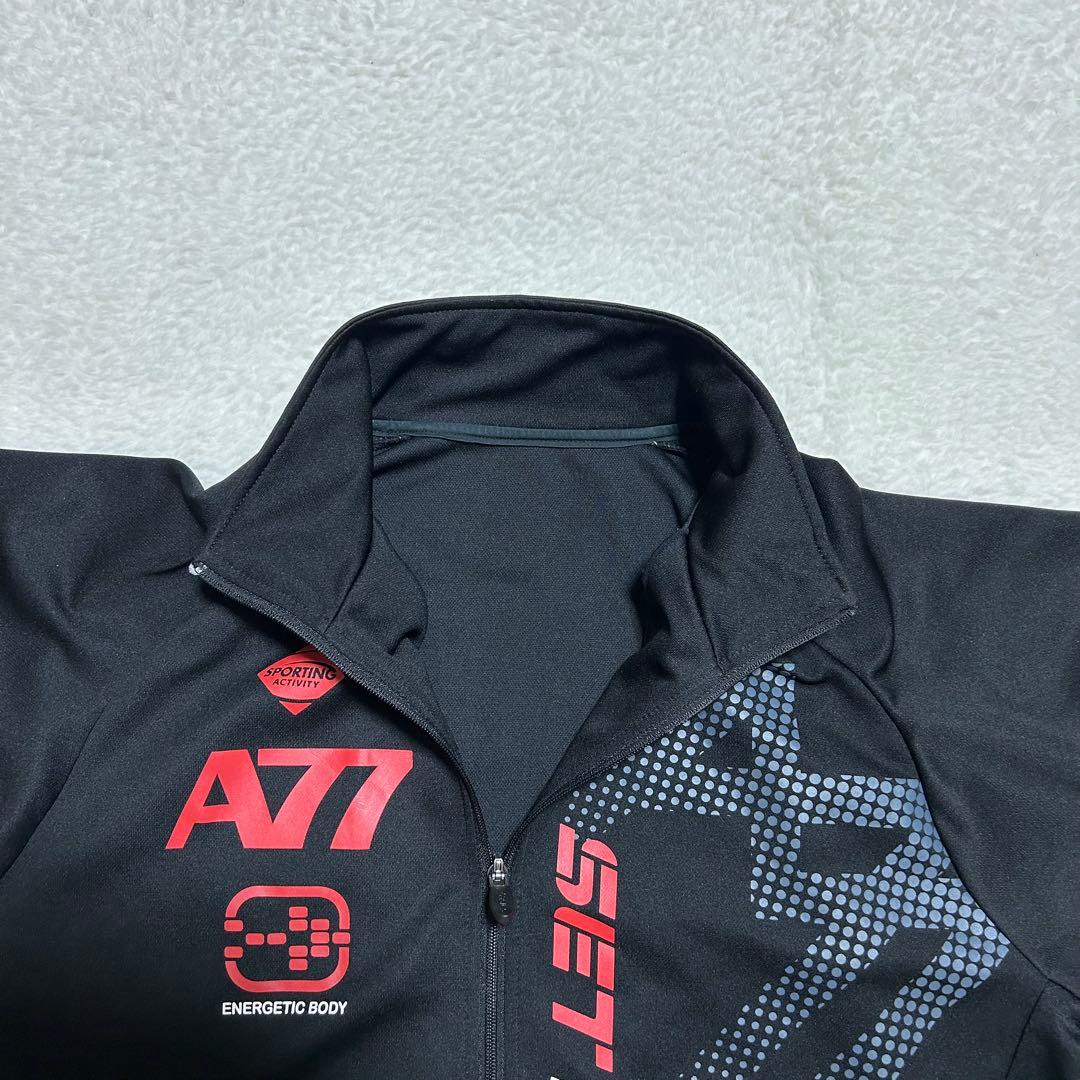 asics A77 ジャージ トレーニングウェア セットアップ ブラック O