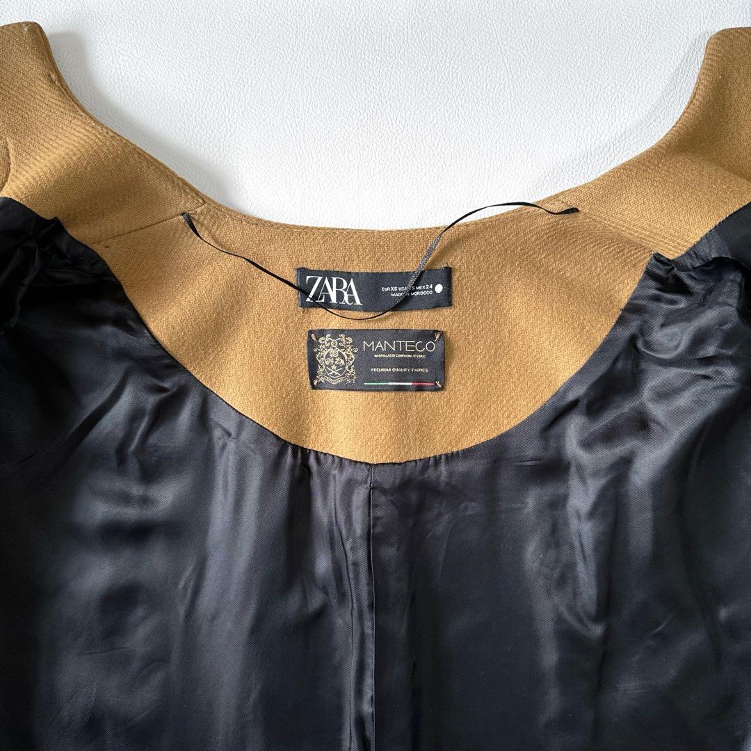 ZARA マンテコ ケープ ポンチョ キャメル XS