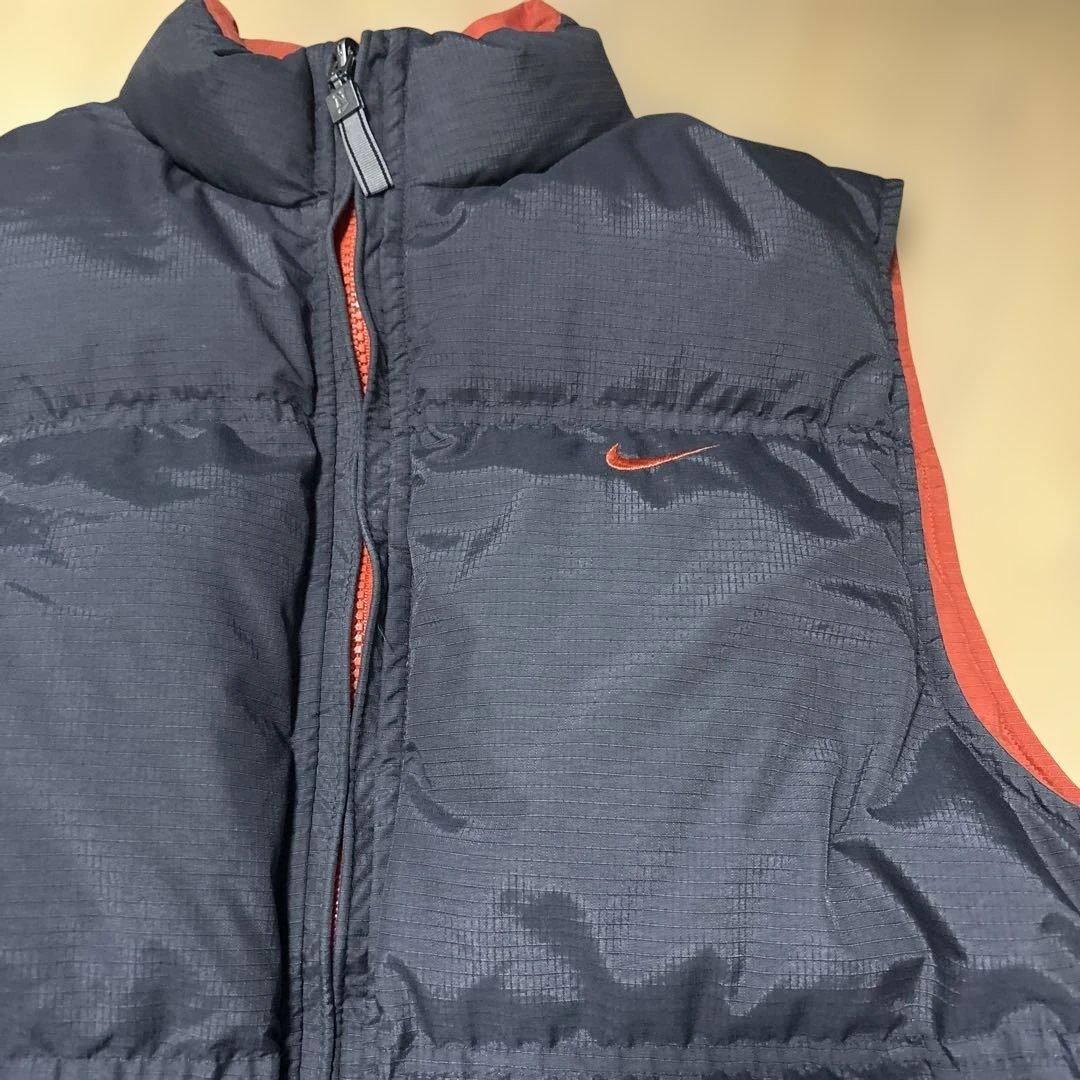美品　Nike ダウンベスト ネイビー/オレンジ　リバーシブル　90's