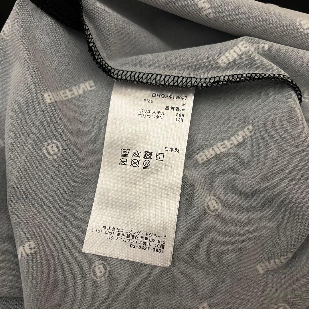 新品★BRIEFING モックネックシャツ ハイネックシャツ ロゴ総柄 黒×白M