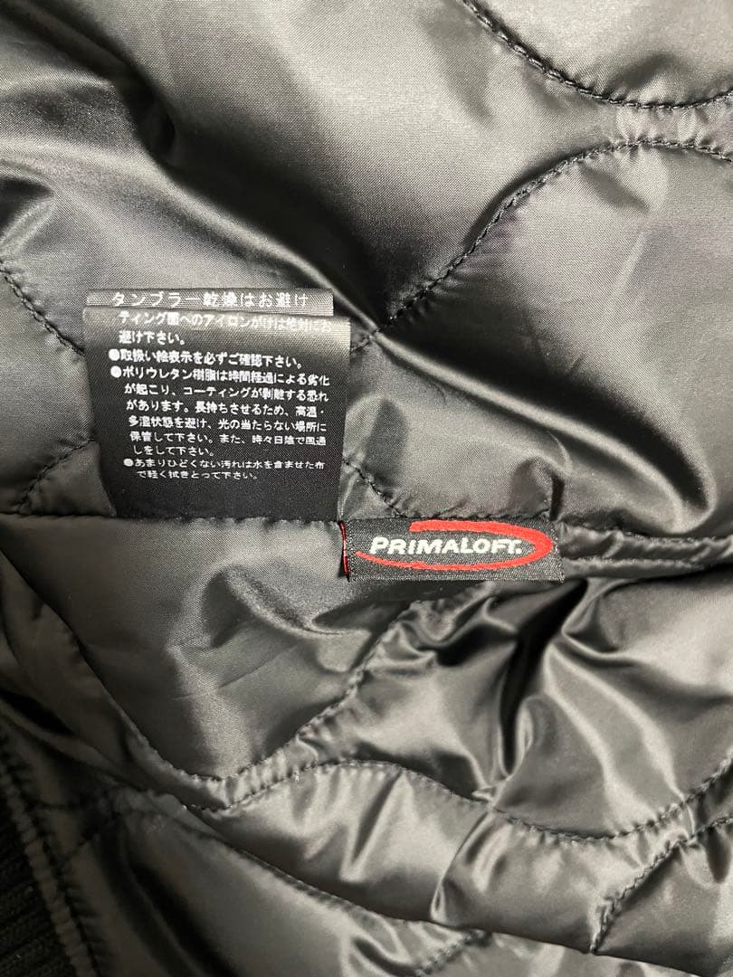 黒レザージャケット スタンドカラー ワッペン付き