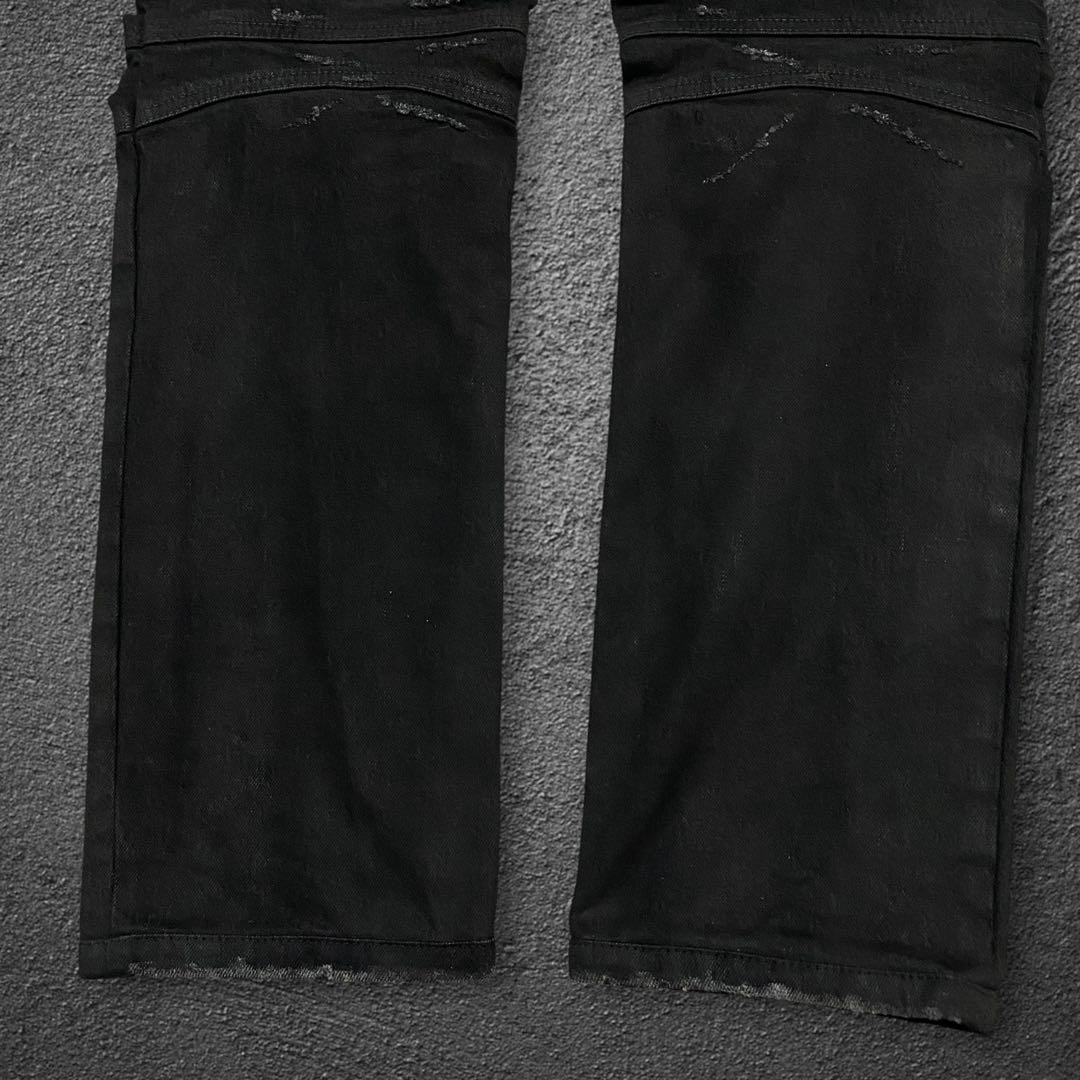 パンツ BALMAIN AW14 wax coated biker cargo pant