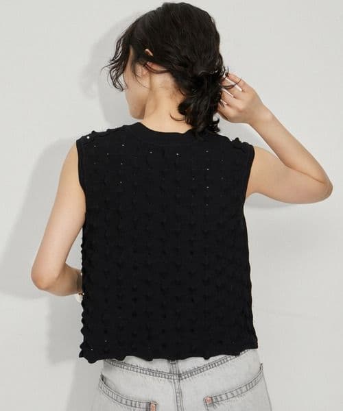【極美品】ADAM ET ROPE パールニットベスト　(F)