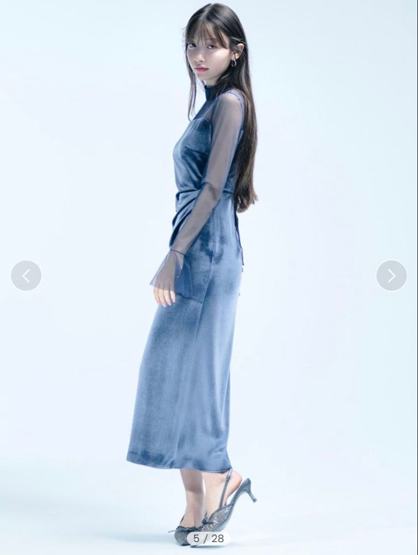 SNIDEL シアードッキングベロアドレス