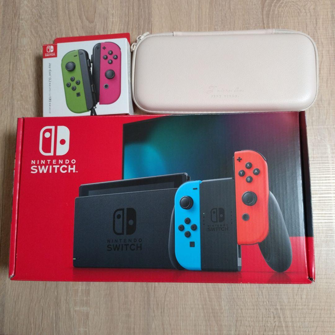 Nintendo Switch本体 +Joy-Con（ネオンカラー）+ケース付き