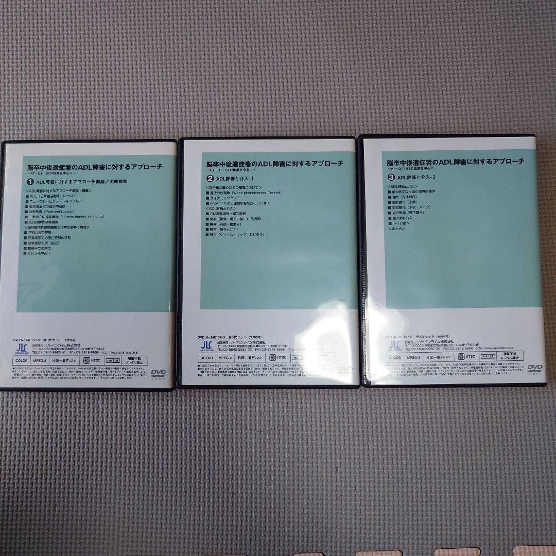 脳卒中後遺症者のADL障害 DVD 3枚セット