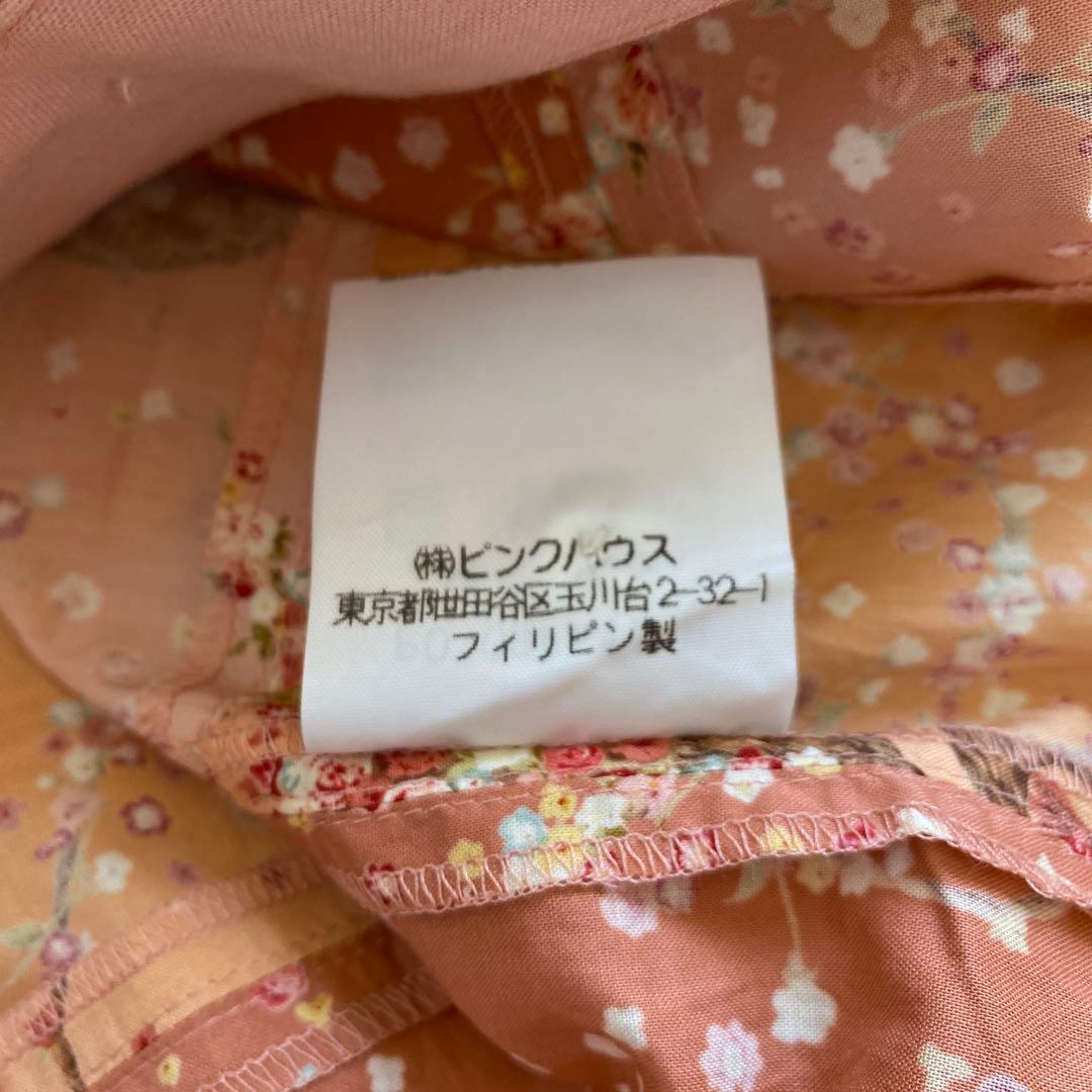 PINK HOUSEピンクハウス☆半袖コットンワンピース くま 花カゴ