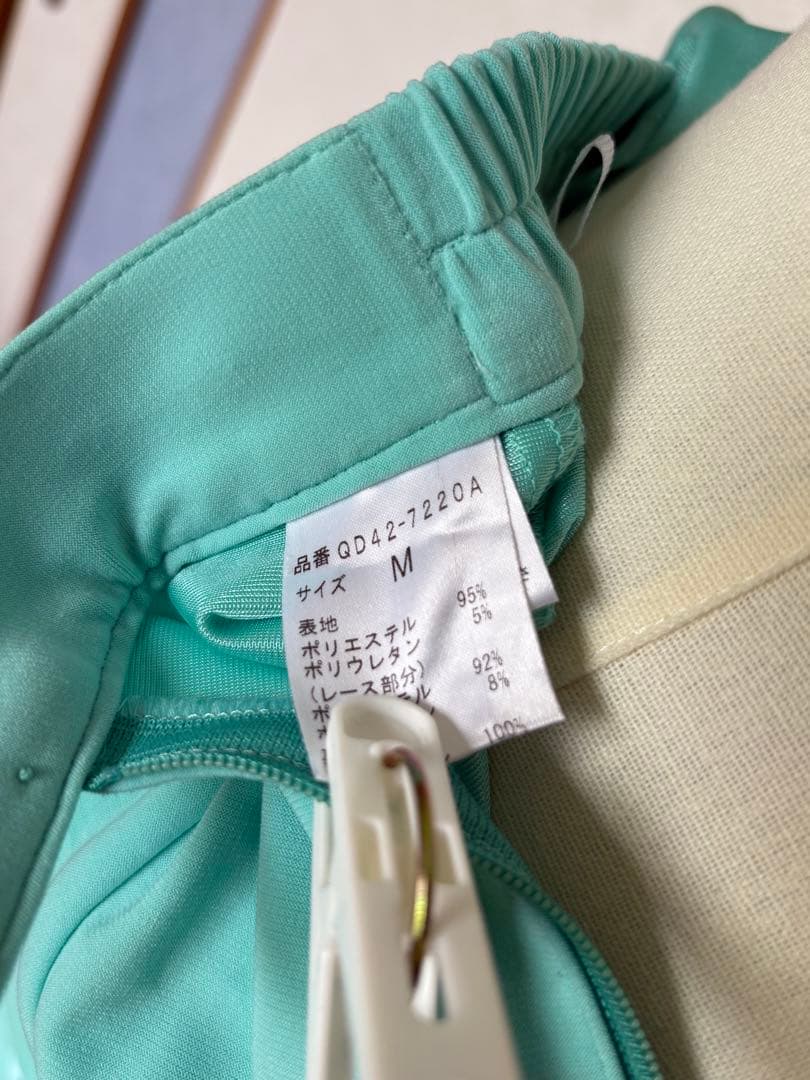 社交ダンス水色 フラワー柄 セットアップダンス衣装