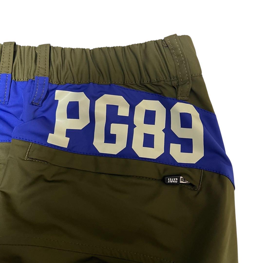 美品 パーリーゲイツ ゴルフパンツ M相当3 カーキ×ブルー ポリエステル