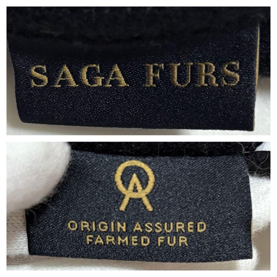 sagafurs カシミア100％ ラビット フォックスファー ケープ 黒 ML