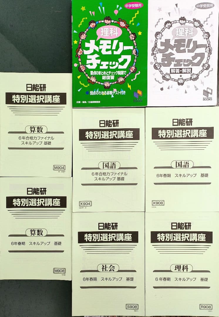 2020年度　日能研　６年生　中学受験対策テキストセット　国語　算数　理科　社会