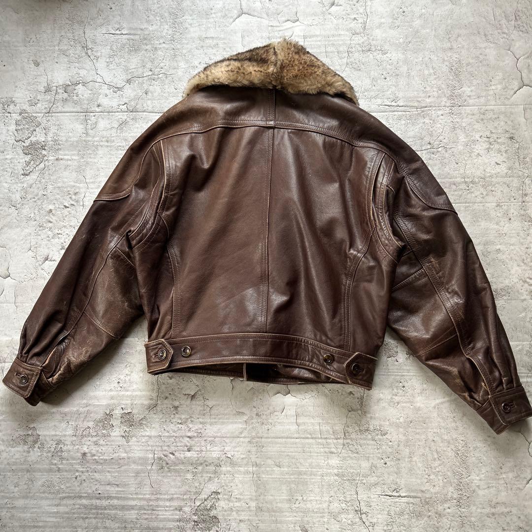 90s ライダースジャケット　レザージャケット　牛革　サイズM