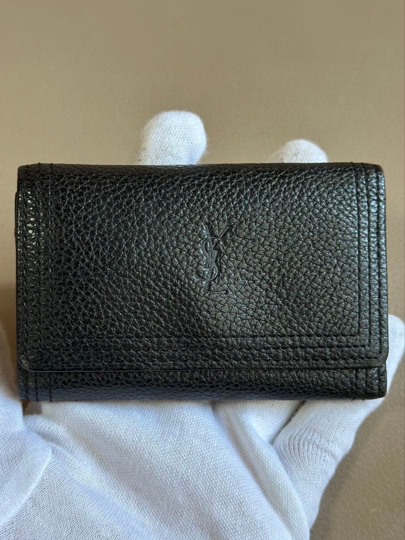良品！ YSL イヴ・サンローラン 5連キーケース カサンドラロゴ レザー