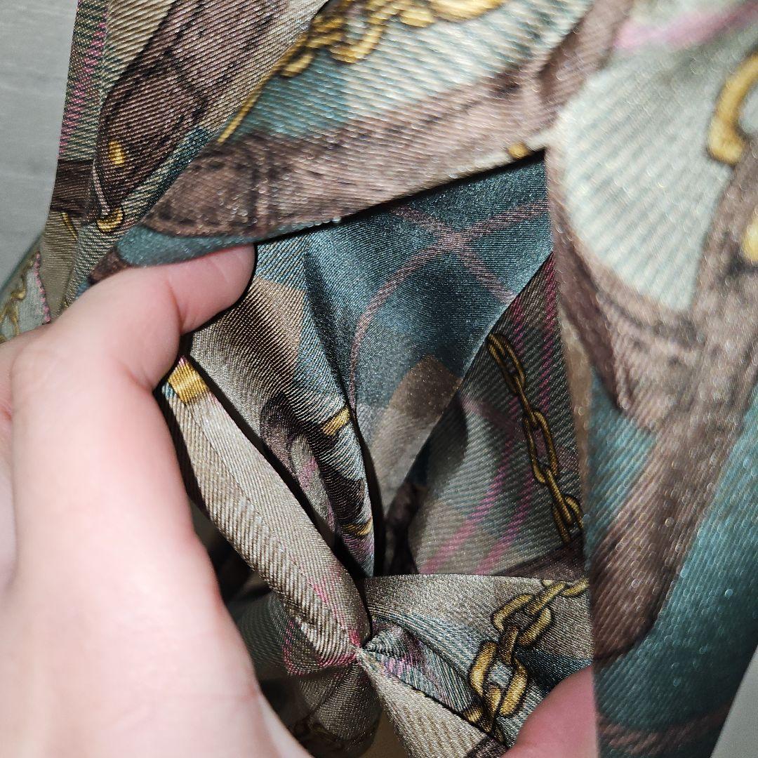 LAUREN RALPH LAUREN　チェーン柄　シャツワンピース　スカーフ柄