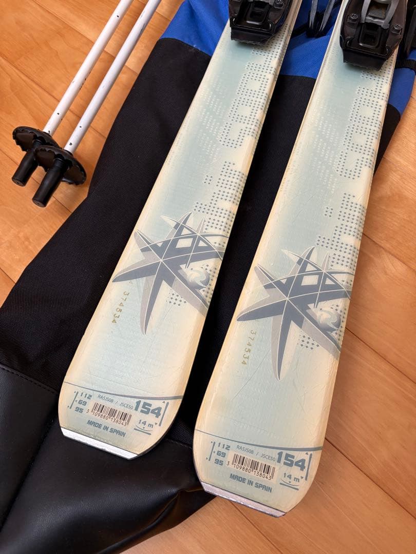 スキー板　ロシニョールrossignol 154cm ストック　105cm