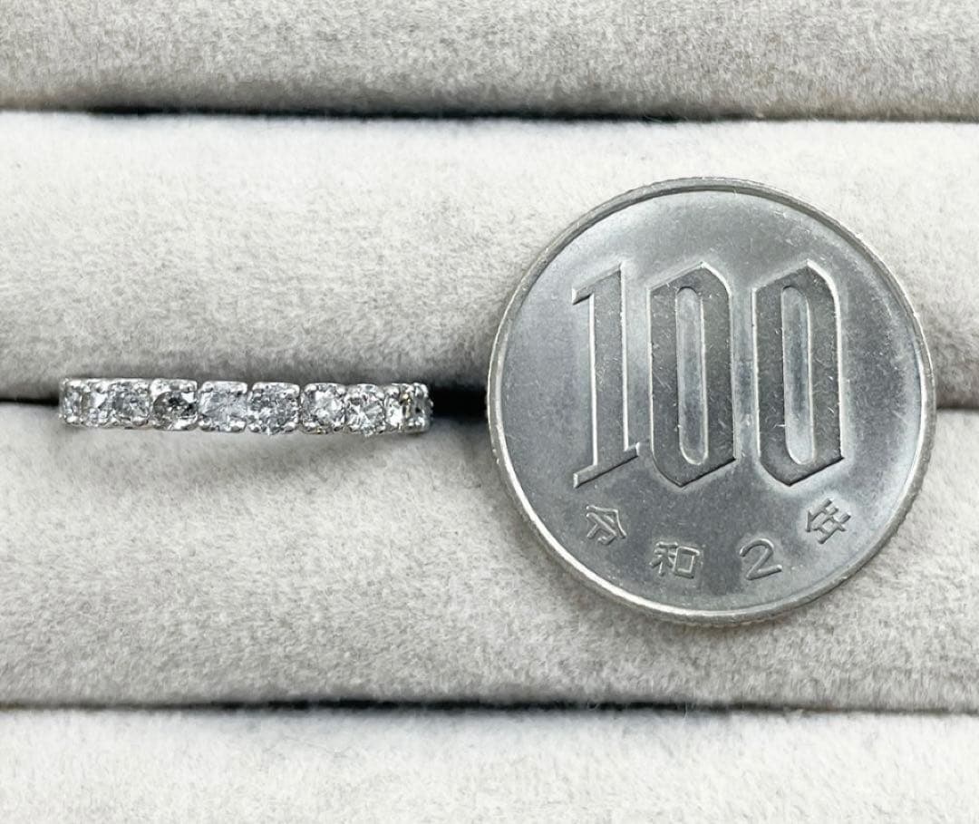 Pt900 天然ダイヤモンド 1.05ct ハーフエタニティリ ング