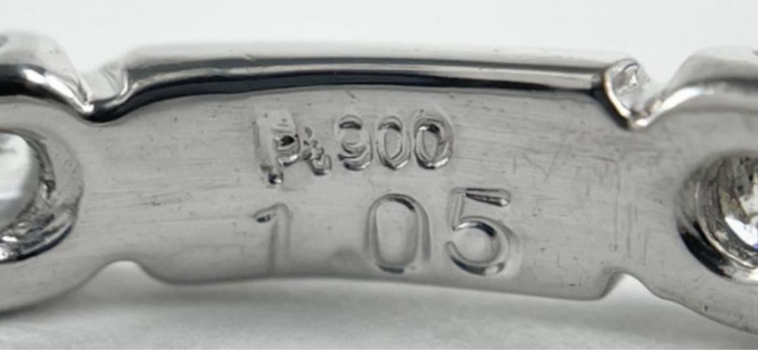 Pt900 天然ダイヤモンド 1.05ct ハーフエタニティリ ング
